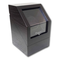 LINDENÆS luksus watch winder / urbevæger 1 ur - mat sort træ - 230V eller batteri